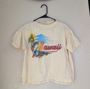 Vintage Hawaii Graphic T-Shirt 80s 90s Poly Tees 1987